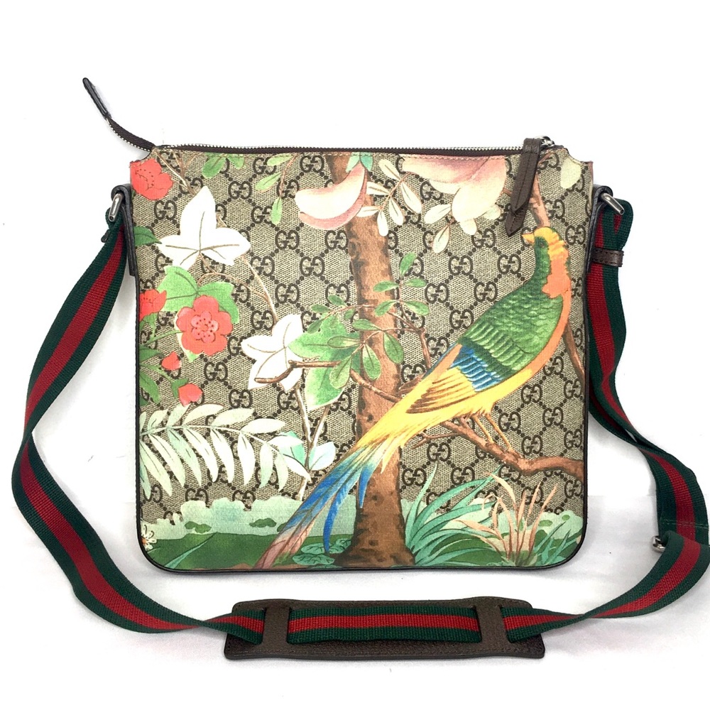 Authentic Gucci Tian crossbody unisex bag brown monogram coated bengal canvas - Picture 6 of 16